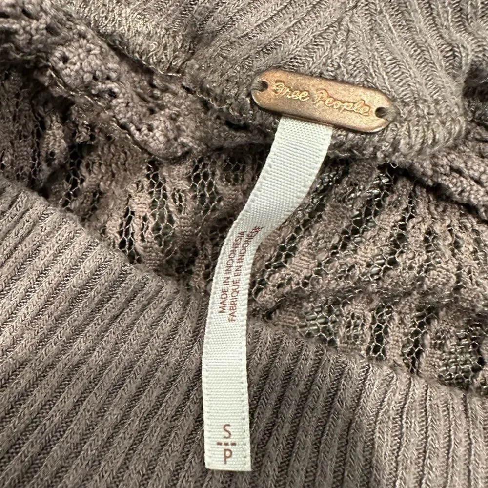 Free people spring valley long sleeve top brown tan